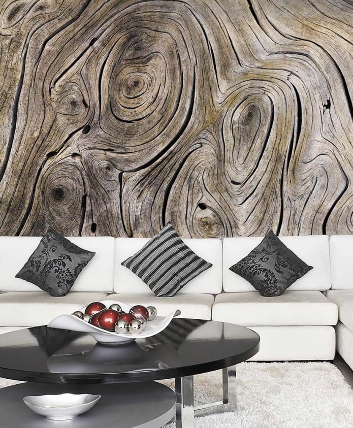 fotobehang met imitatiehout