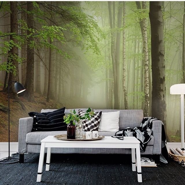 fotobehang met afbeeldingen van de natuur in het interieur