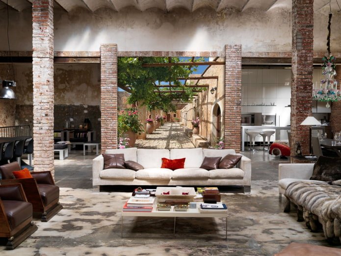 fotobehang in combinatie met metselwerk