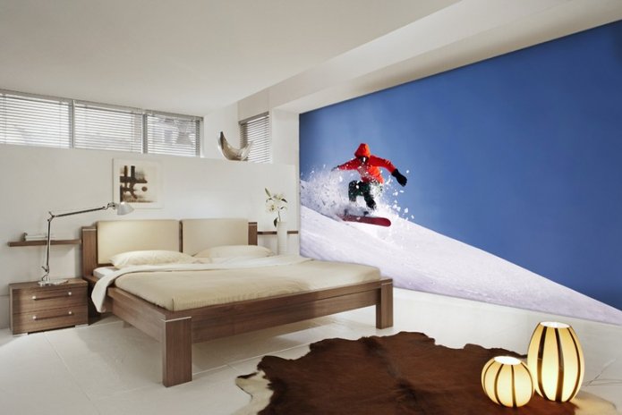 snowboarder op de piste