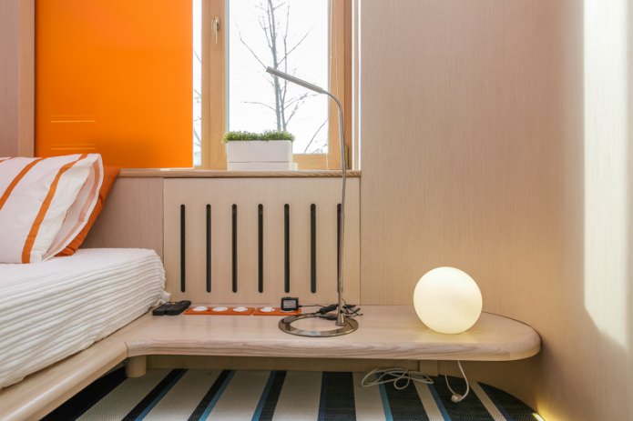 verberg de batterij in een modern interieur
