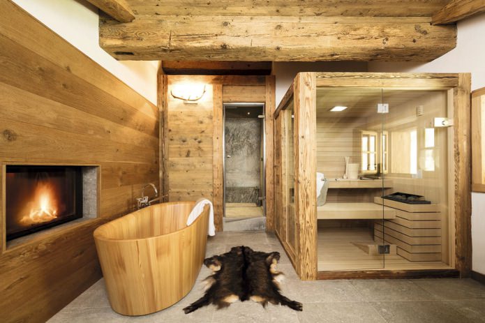 badkamer in chaletstijl
