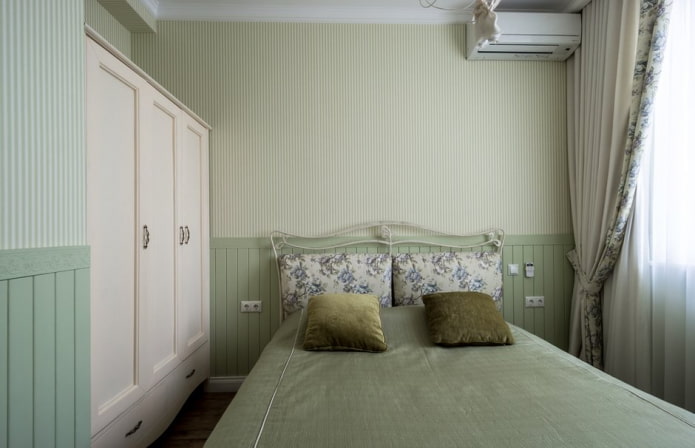 slaapkamer in groene tinten