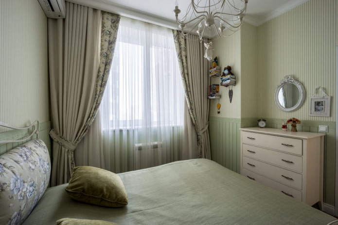 slaapkamer in groene tinten