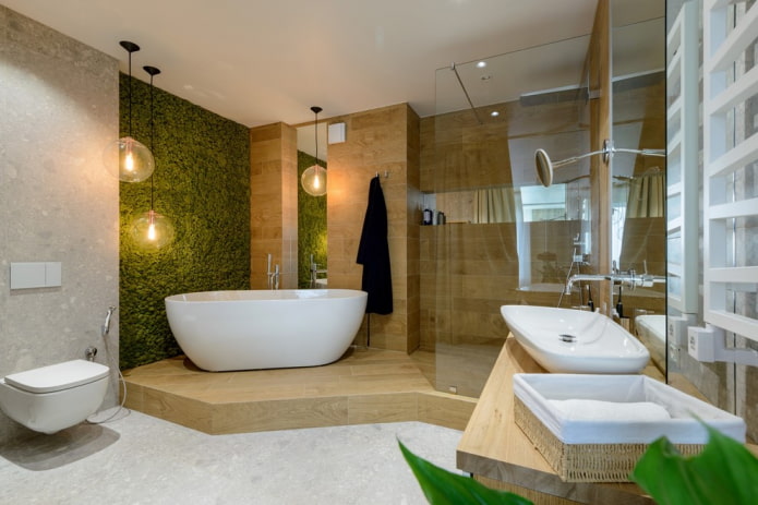 ruime badkamer in ecostijl