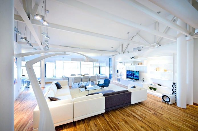 Woonkamer in witte tinten