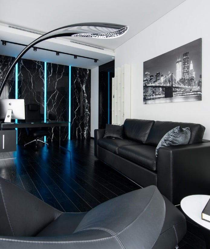 woonkamer in hightech-stijl