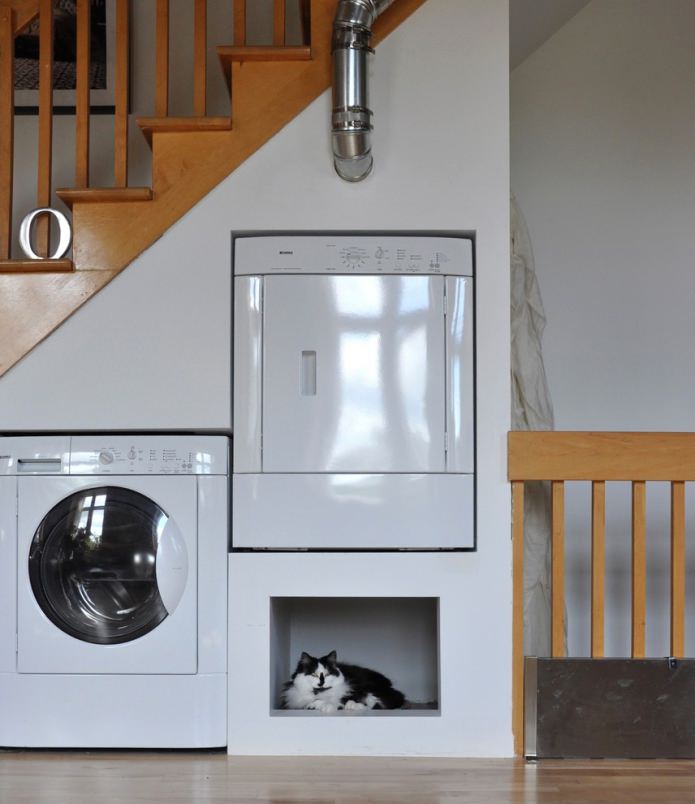 Wasmachine in een nis