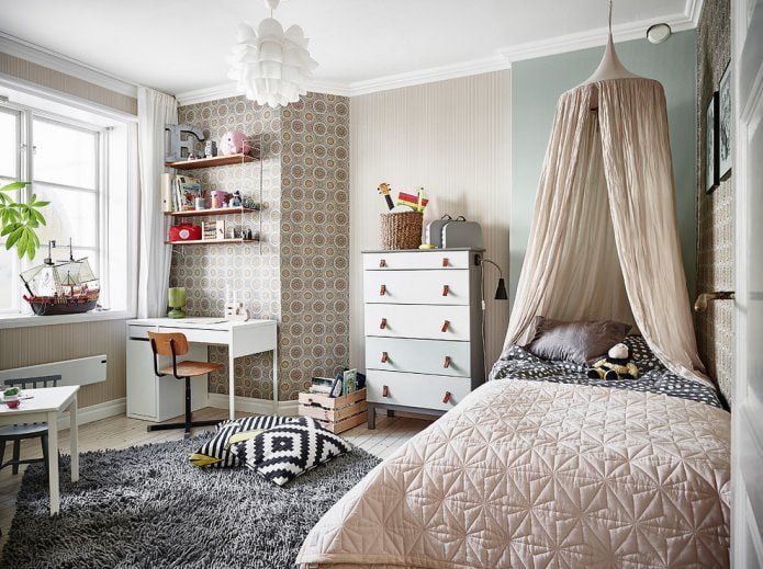 combinatie van drie soorten behang
