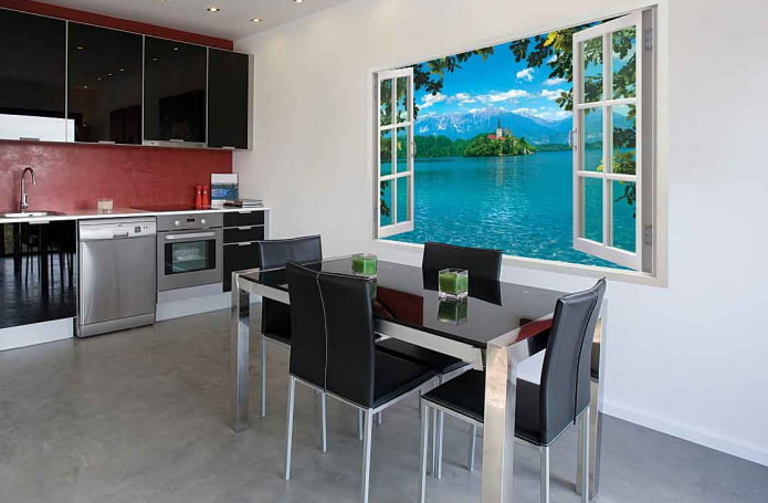 enkel 3D-behang in het interieur