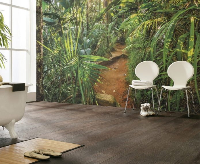 3D fotobehang in het interieur