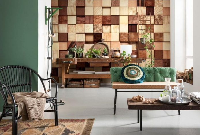 standaard 3D fotobehang in het interieur