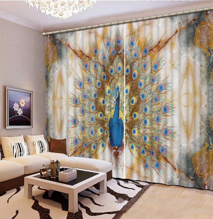 3D-gordijnen in de woonkamer