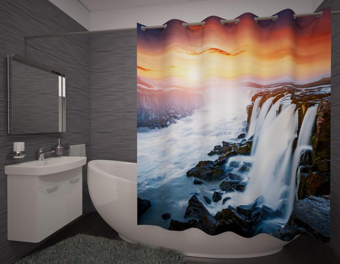 3D-gordijnen in de badkamer