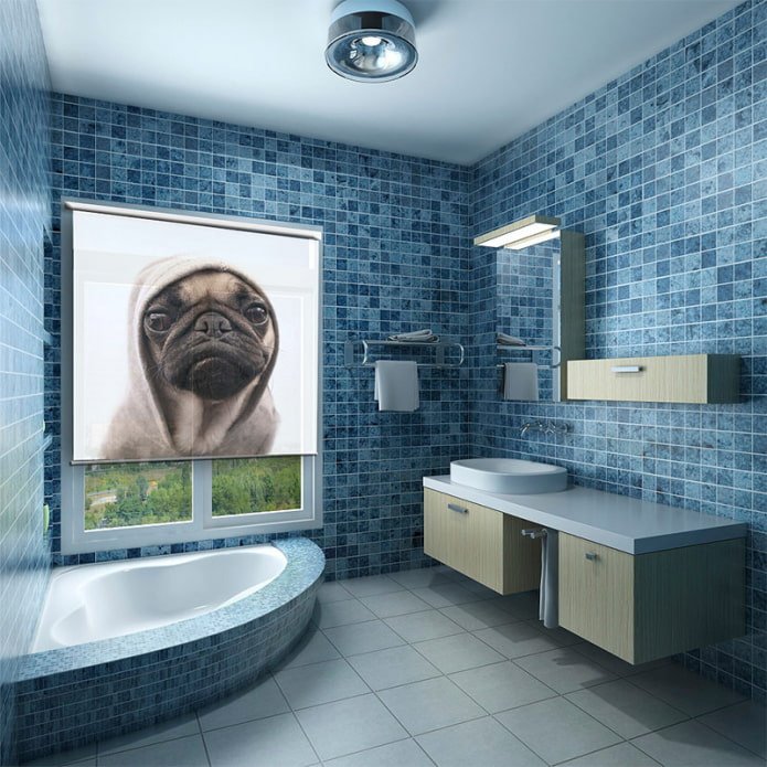 3D-gordijnen in de badkamer