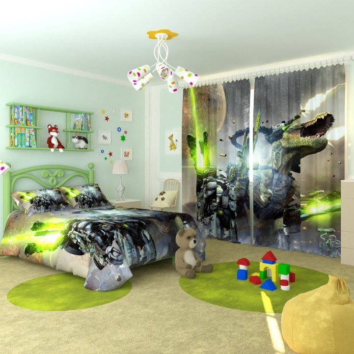 3D-gordijnen in de jongenskamer