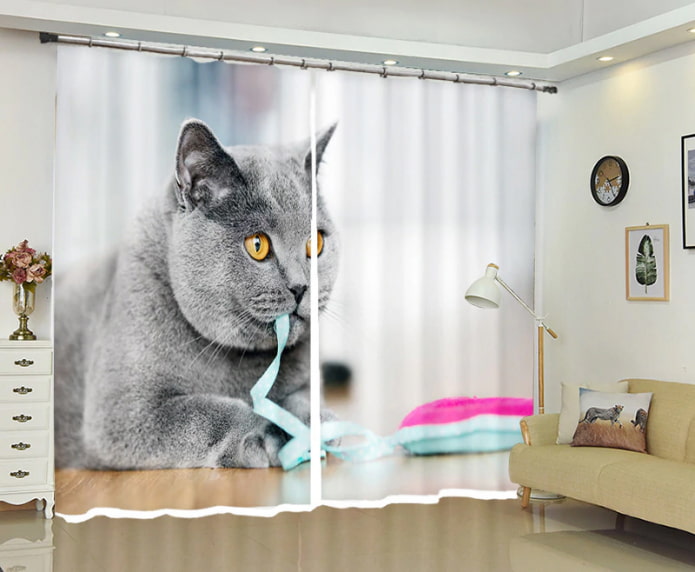 3D-gordijnen in de woonkamer