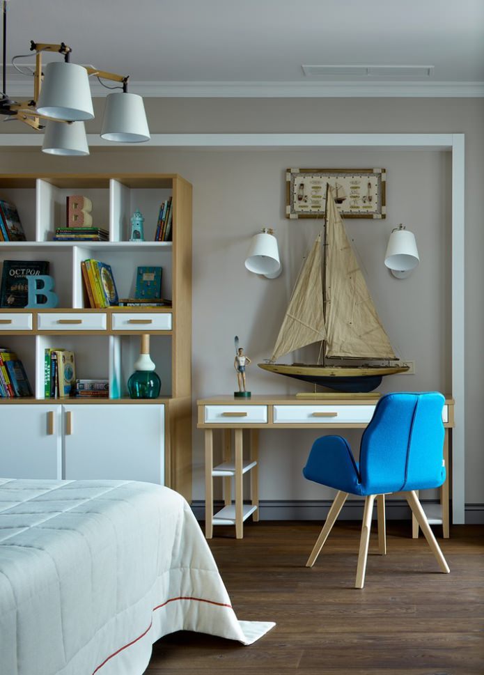 schip in het interieur