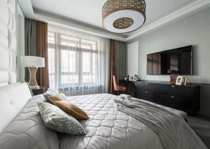 Slaapkamer in Amerikaans interieur