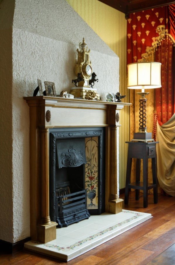 open haard in de woonkamer