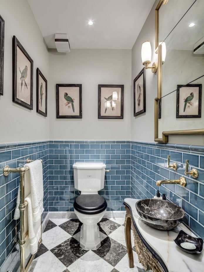 Engelse stijl toilet inrichting