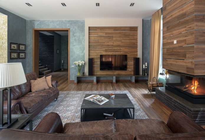 boog in het interieur van de woonkamer in een moderne stijl