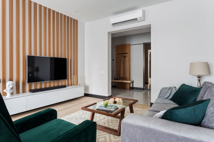 boog in het interieur van de woonkamer in een moderne stijl