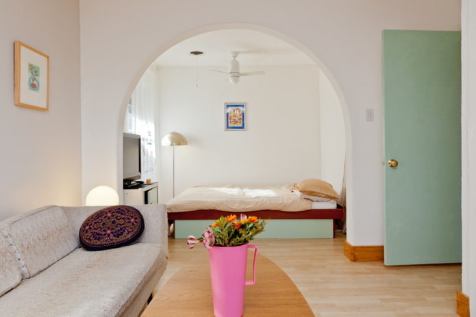 ronde gipsplaatboog in het interieur