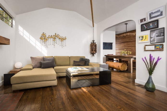 gipsplaatboog in het interieur van de woonkamer