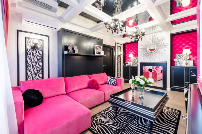 Roze accenten in het interieur
