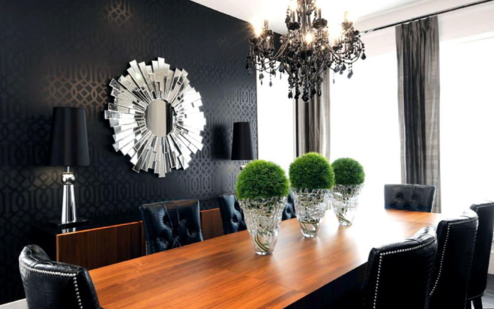 Donker behang met glitters