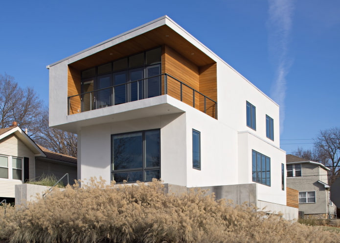 locatie van het balkon in het huisproject
