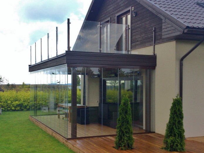 locatie van het balkon in het woningproject