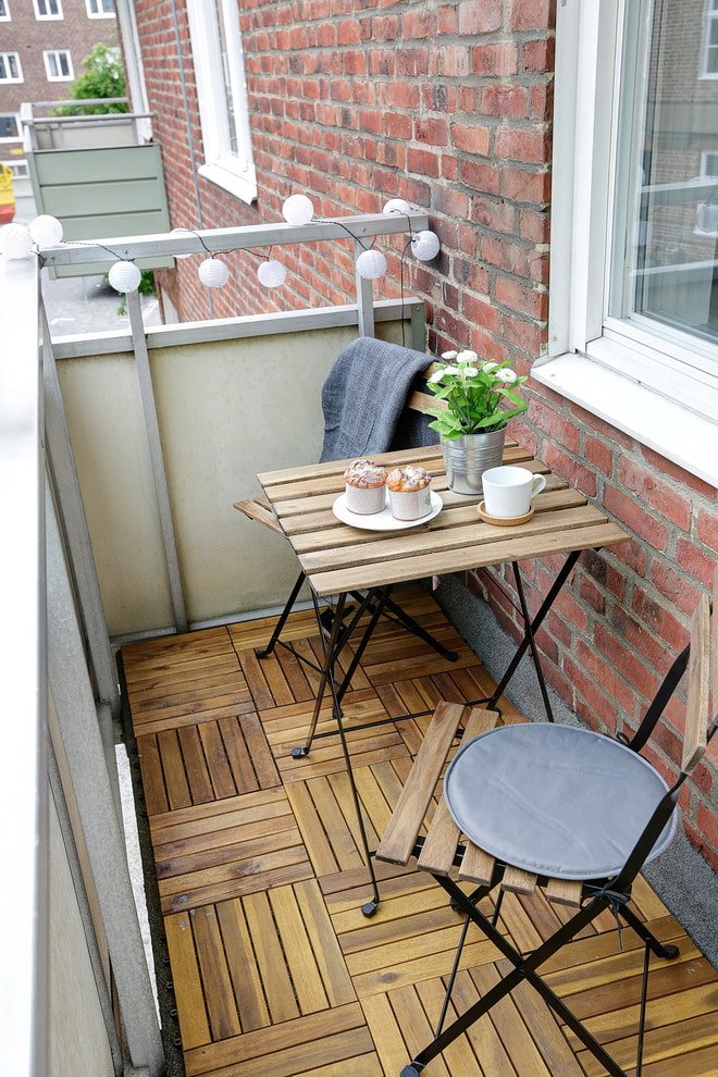 kleine loggia in Scandinavische stijl