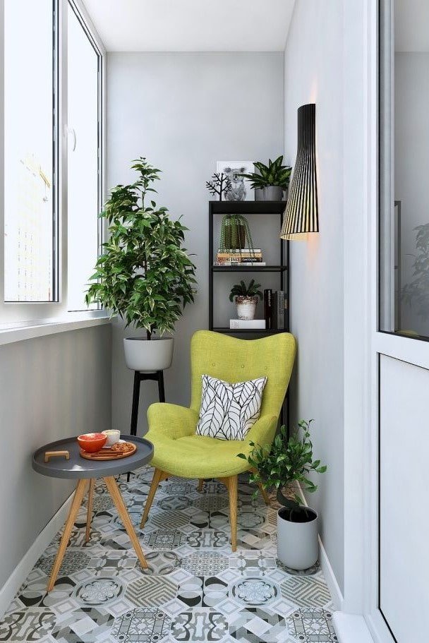 loggia-ontwerp in Scandinavische stijl