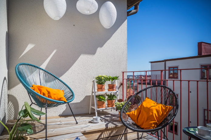 loggia-ontwerp in Scandinavische stijl