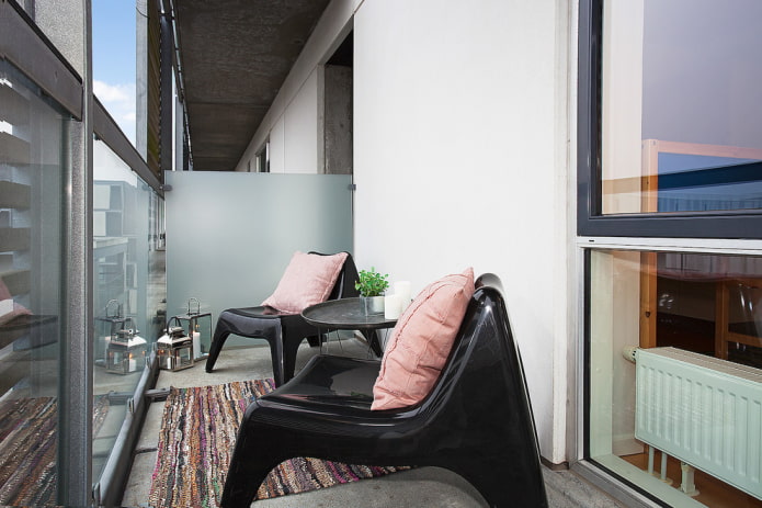 loggia-ontwerp in Scandinavische stijl