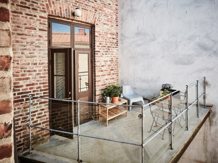 Open balkon in loftstijl