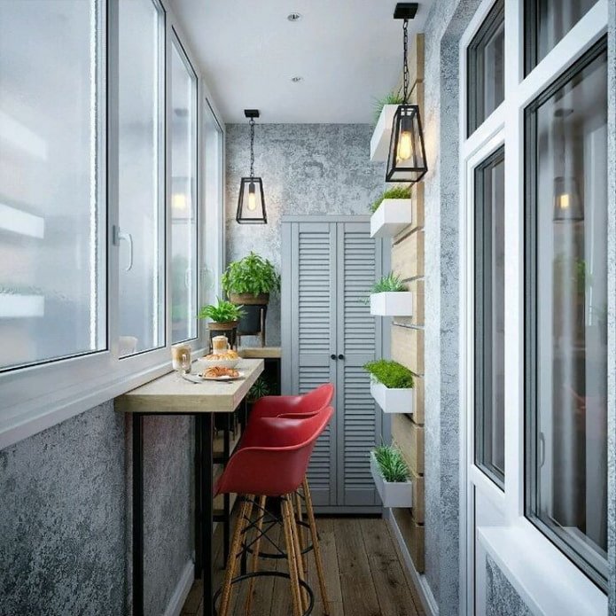 Balkon met bar in loftstijl