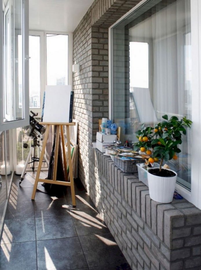 Creatieve ruimte op de loggia