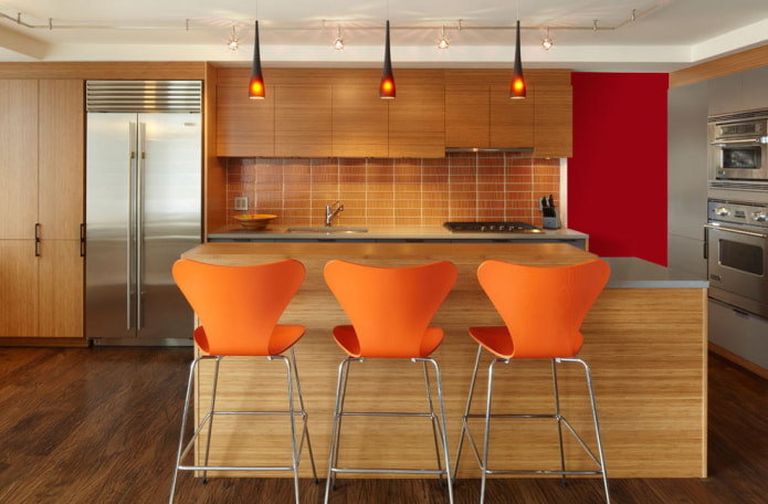 houten panelen met bamboe-afwerking