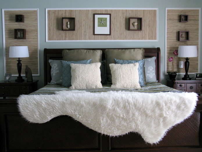 combinatie van effen en bamboe behang