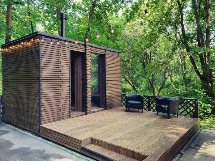 Modulair badhuis met terras