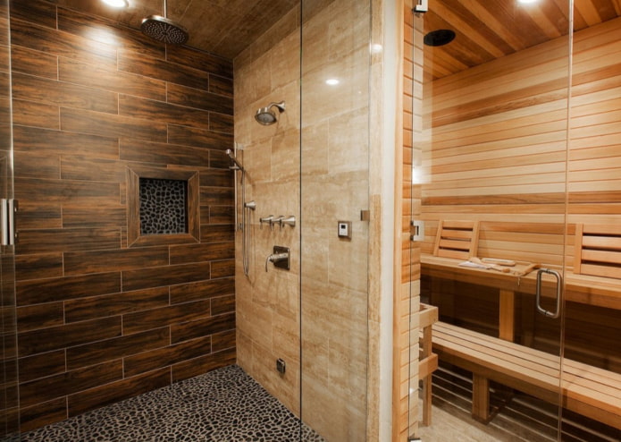 douche in een badhuis