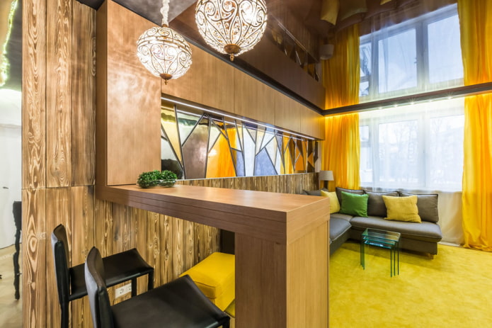 houten bar in het interieur