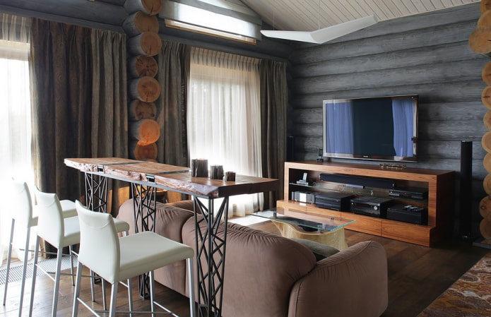 bar achter de bank in het interieur van de hal