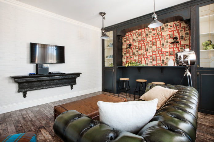 bar langs de muur in het interieur van de hal