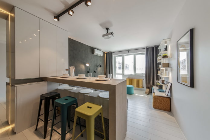 intrekbare bar in het interieur van de woonkamer
