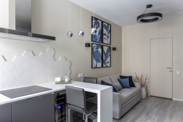 hoekbar in het interieur van de woonkamer