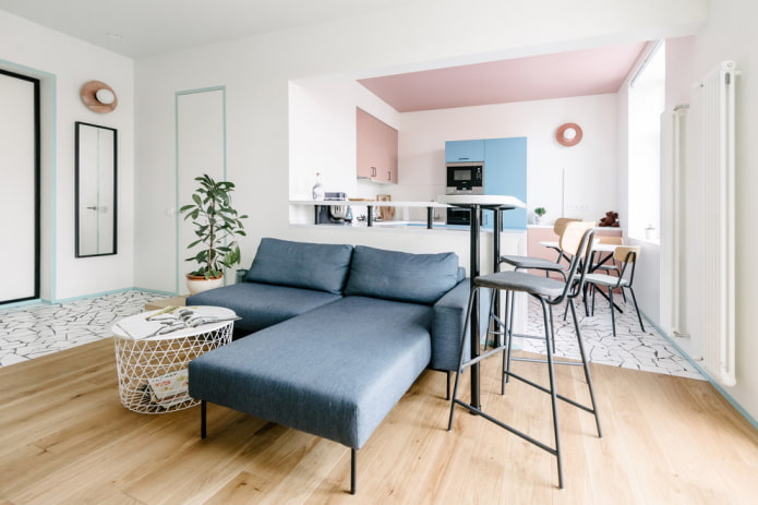 hoekbar in het interieur van de woonkamer